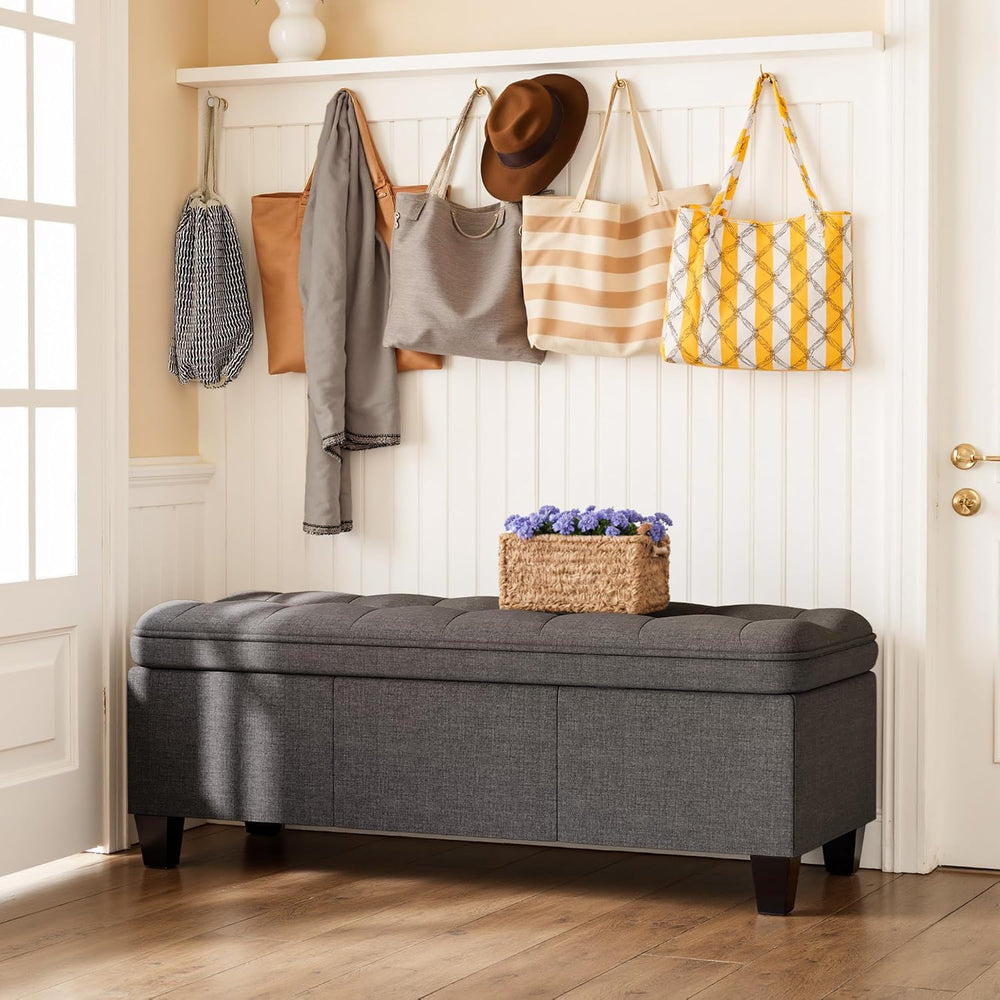 YESHOMY 47 Inches Ottoman with Storage, Storage Bench with Legs, Ottomans for...