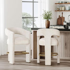 Jofran Upholstered Counter Stool with Arms – Versatile Barstools – Stylish Seating for Kitchen Dining Room or Home Bar, Natural, Single Stool