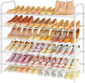 Hoctieon 5 Tier Shoe Rack for Closet, Durable Mesh Style Shoe Rack, Entryway Shoe Shelf, Shoe Storage Organizer for Hallway, Bedroom, Living Room, Wardrobe, White