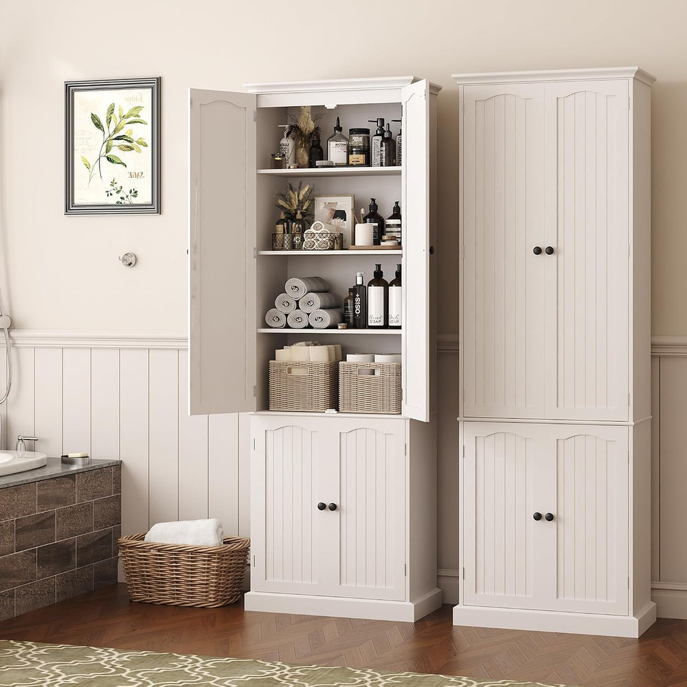 Function Home 72" Kitchen Pantry Cabinet, Tall Wood Storage Cabinet with...