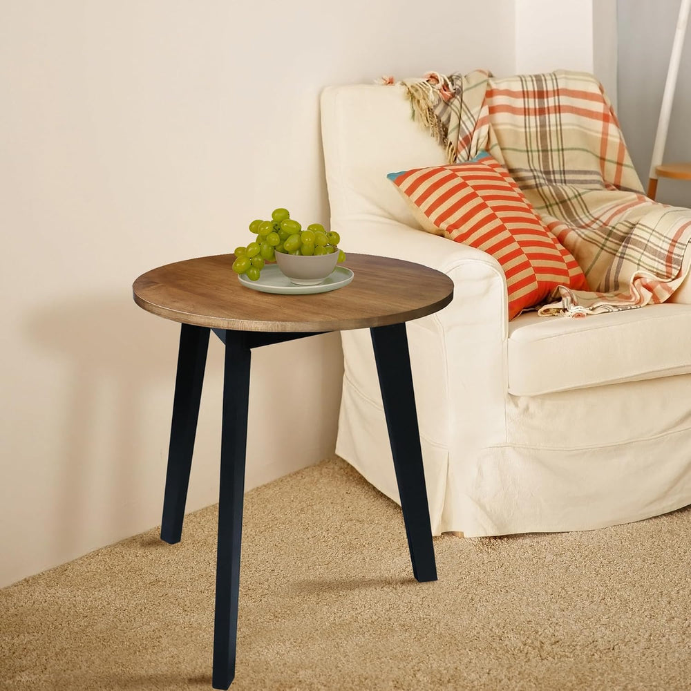 Three-Legged 23" W Round Side Modern Table with Solid American Hardwood Top