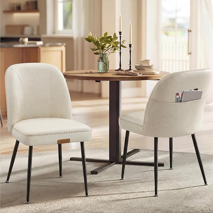 VASAGLE EKHO Collection - Dining Chairs Set of 2, Upholstered Kitchen Chairs,...