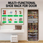 Kotkn Over The Door Shoe Organizer with 12 Large Breathable Pockets - Durable Hanging Storage for the Entire Family's Shoes (Espresso)