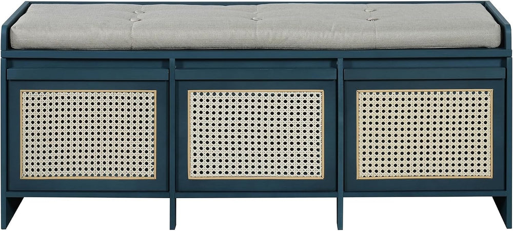 SOFTSEA 48" Shoe Storage Bench with Cushion, 2-Tier Entryway Bench with ...