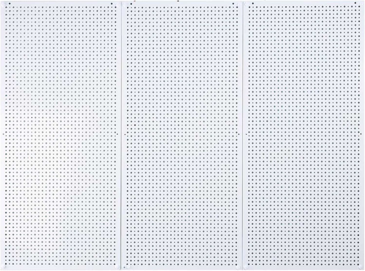 Pegboard Rack Garage Storage Steel Horizontal PegBoard Pack,Steel Pegboard Heavy Duty- 3 Pack 16-Inch X 36-Inch Metal Peg Board Tool Organization Panels (White)