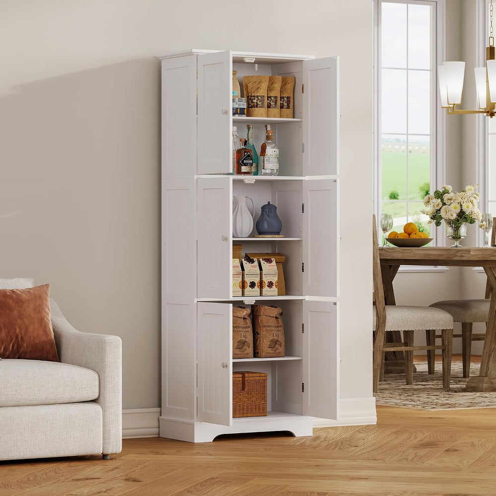 ChooChoo 63.2" Tall Bathroom Storage Cabinet with 6 Doors | Freestanding...