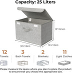GRANNY SAYS Storage Boxes with Lids, Fabric Storage Bins, Keepsake Box, Closet Organizers and Storage, Gray, 2-Pack