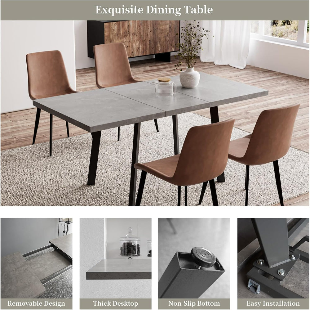 Zerifevni Expandable Dining Table 47.2"- 62.9" Set for 4 | Rectangu...