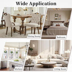Beige Velvet Dining Chairs Set of 4，Modern Upholstered Dining Room Chairs with Tufted Back and Wood Accents, Curved Solid Wood Legs & Nailhead Trim, Sillas De Comedor Modernas 4