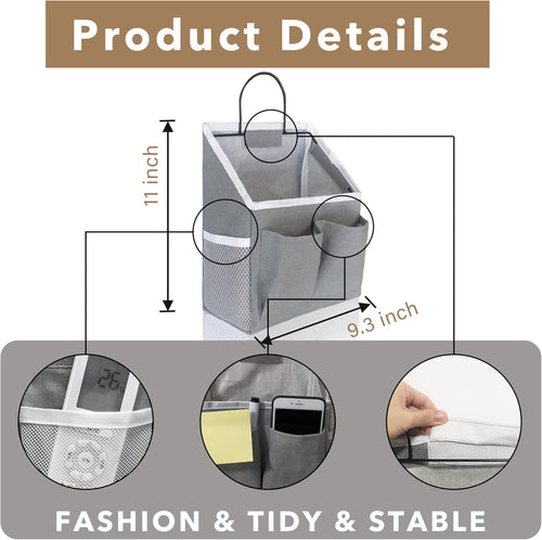 2pcs Small Wall Hanging Baskets for Organizing, Wall Hanging Storage Bag as Over the Door Organizer, Wall File Organizer, Rv Storage and Organization. For Bedroom, Office, Camper (Khaki-2pcs)