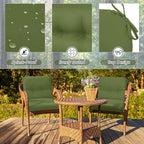 Geetery Outdoor Chair Cushions Set of 4 for Patio Lawn Furniture Wicker Rocking Dining Chairs 42x21x4 Inch High Back Seat Pads Replacement with Ties Weather-resistant Fade-resistant Indoor(Moss Green)