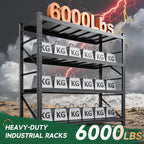 Letaya 6000LBS Storage Shelves Heavy Duty,79" W Garage Shelving Units, 4 Tier Adjustable Utility Rack Shelf,Large Metal Industrial Shelves,for Shop,Warehouse,Basement (79" W x 24" D x 79" H)