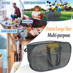 Upgraded 100L Collapsible Laundry Basket, Extra Large Mesh Pop Up Laundry Hamper, Dirty Clothes Hamper with long Handles, Pop-up Hampers for Laundry Travel. Dorm or Home Portable Laundry Basket. Black
