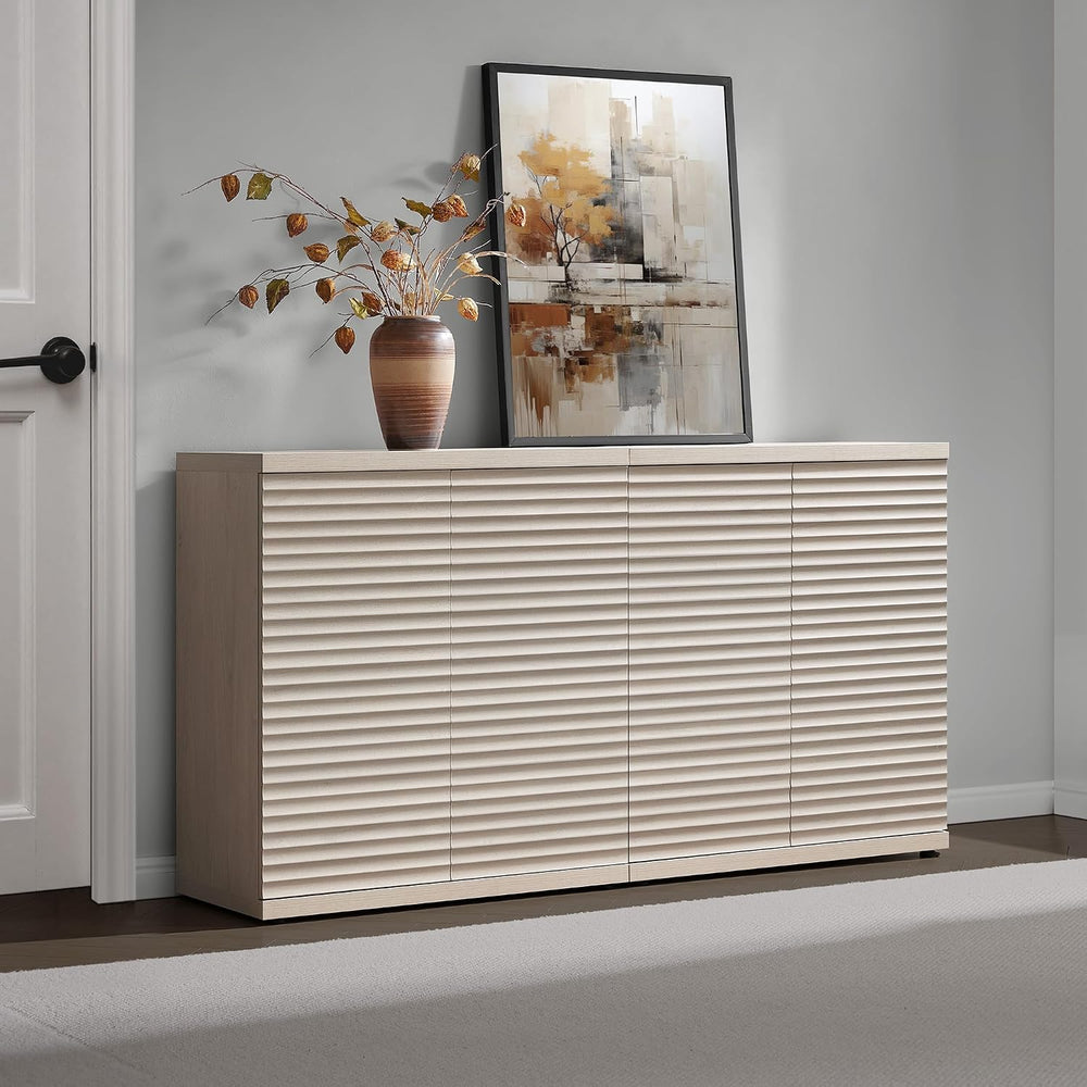SICOTAS Buffet Cabinet with Storage Sideboard Cabinet with Doors & Shelves