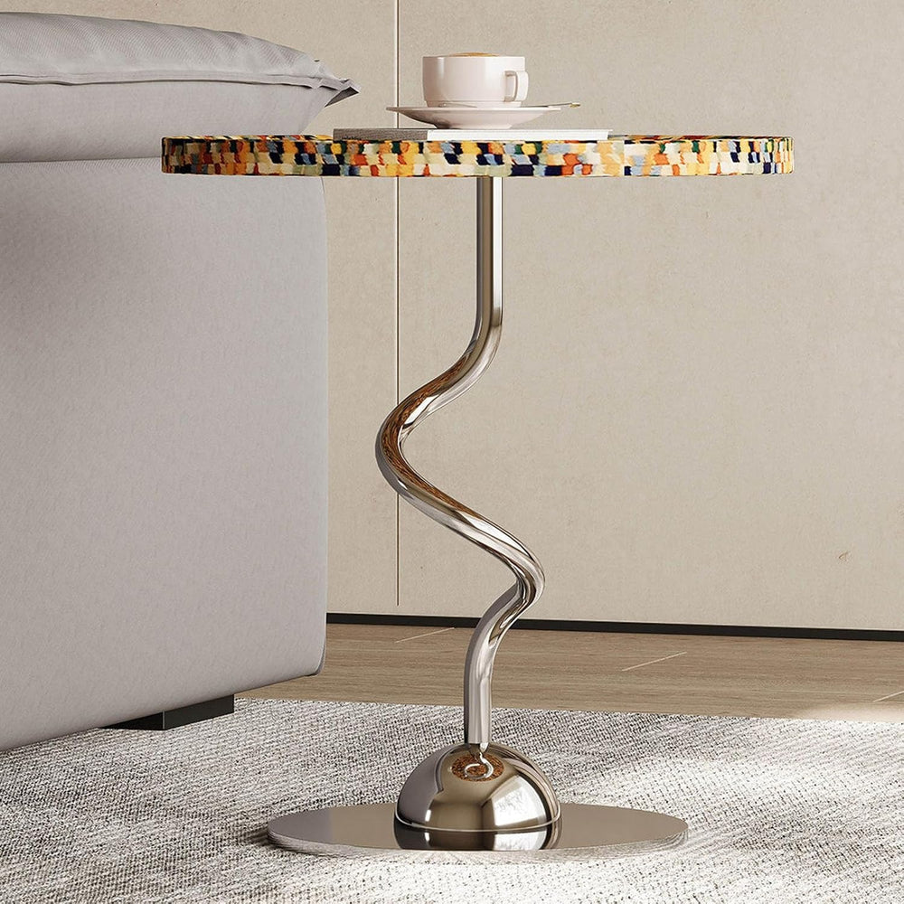 Bedside/Sofa Side Table – Shell-Style Accent Table (Suitable for Living Room,...