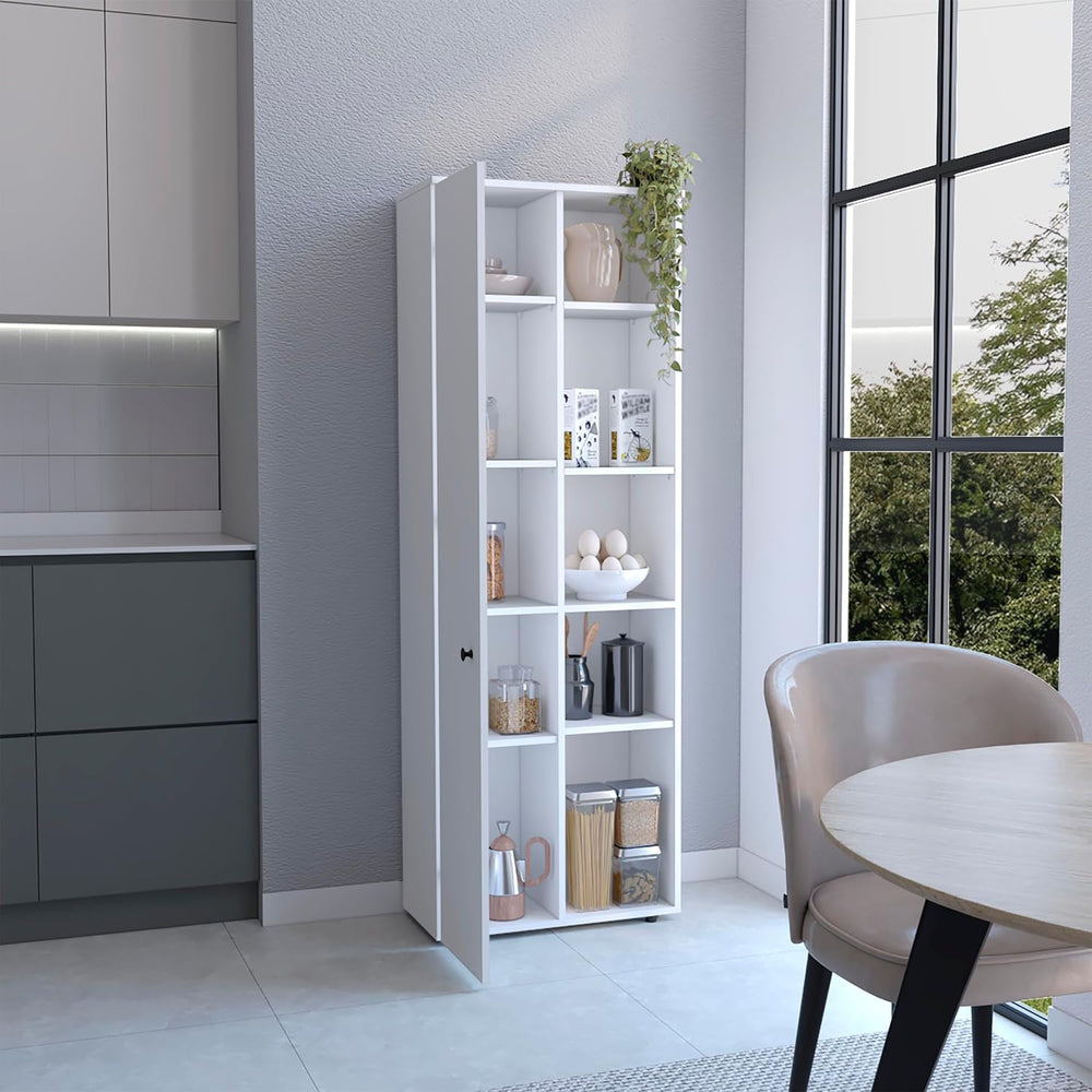 23.6" D*11.8" W*66.9" H White Corner Kitchen Pantry, 8 Shelves...