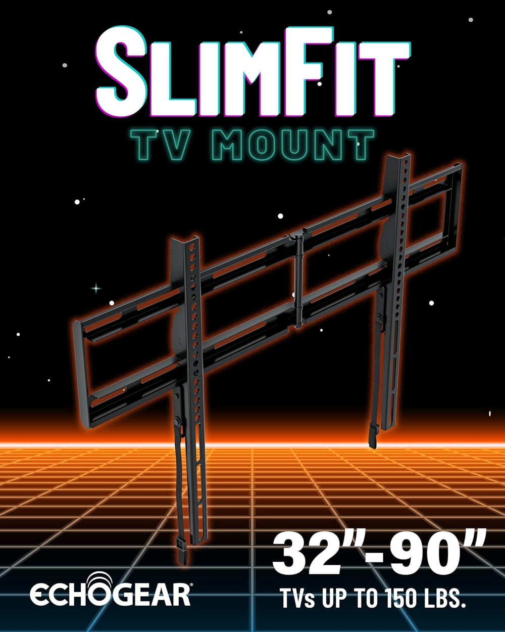 ECHOGEAR Fixed TV Wall Mount for 32"-90" TVs up to 150lbs, 1.18&quo...