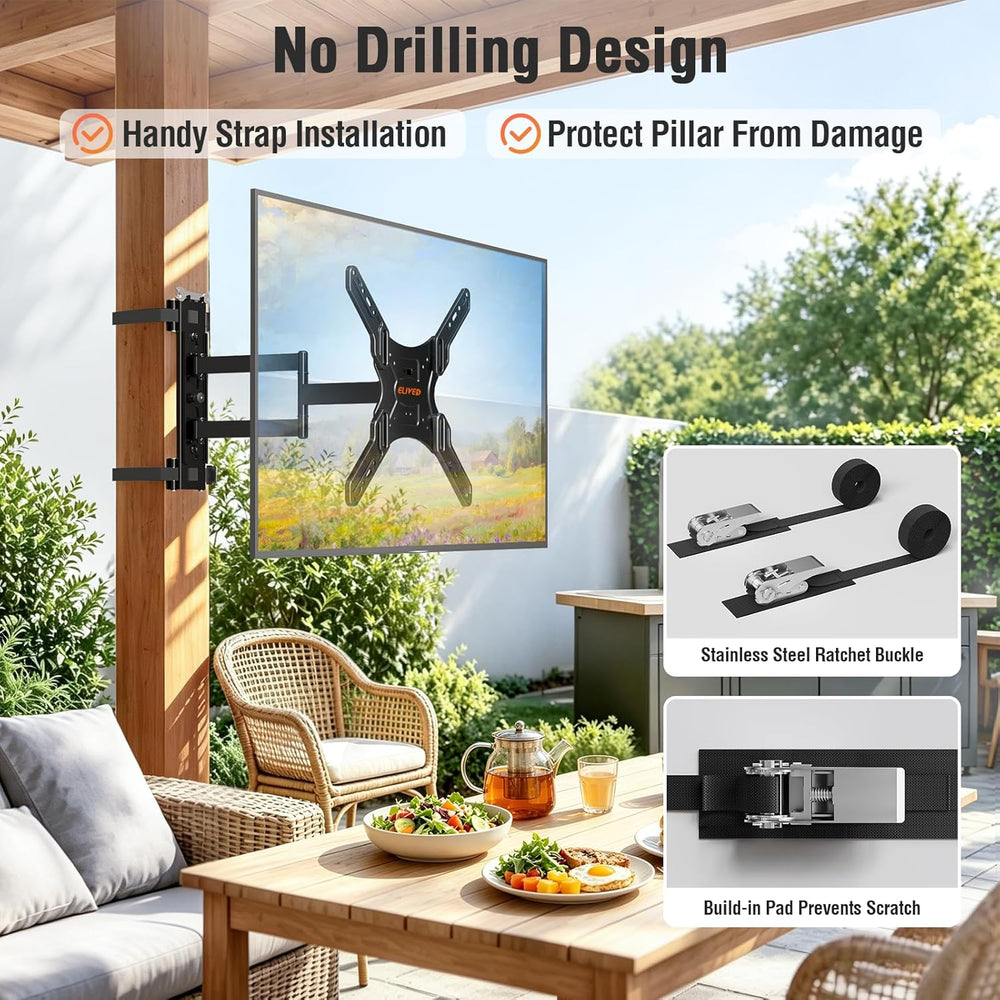 Pillar TV Mount for 26-60" TVs, No Drill Column TV Bracket for Gazebo Pa...