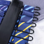 JOHOUSE Wooden Tie Rack, Tie Hanger Organizer for Men Closet 20 Hooks 360 Degree Rotating Hanging Space Saving Holder for Belt Scarf, Black