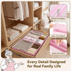GRANNY SAYS Drawer Organizer Clothes, 12 Pack Dresser Organizer Bins for Nursery, Closet Organization and Storage Dividers for Clothing, Baby Clothes, Underwears, Pink