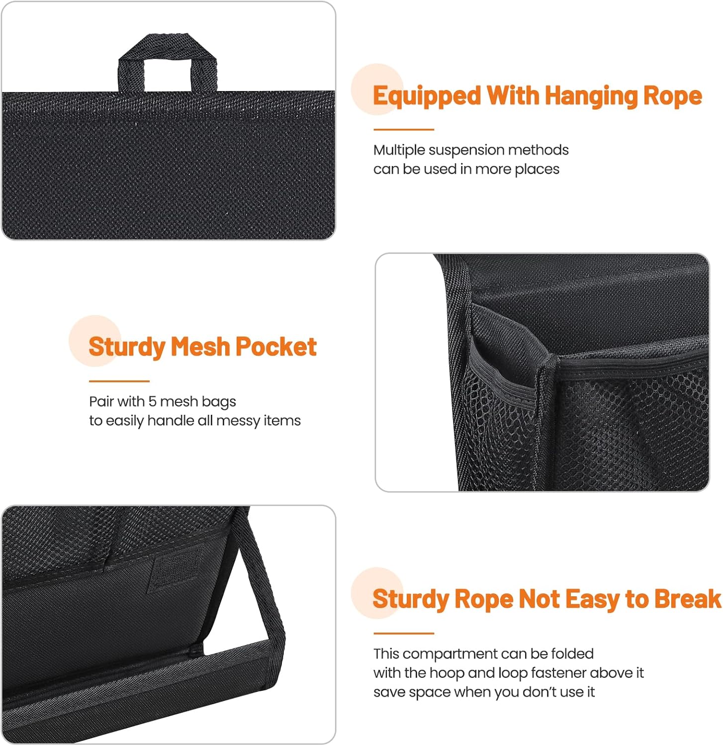 Bedside Caddy Hanging Bed Organizer Storage Bag Pocket with Power Strip Holder Multi-functional Organizer Caddy for Remotes Phone Glasses Magazines, Tablets, Accessories (7 pocket)