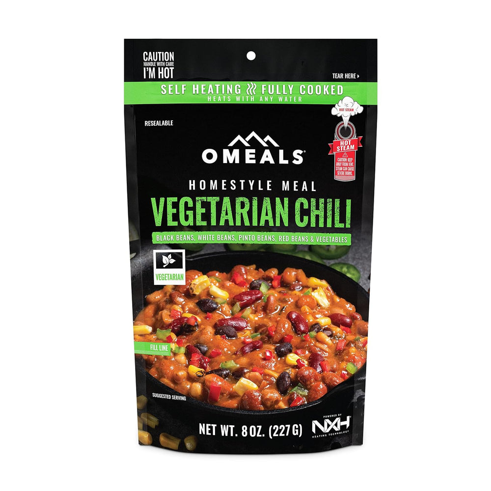 OMEALS Vegetarian Chili-MRE-Extended Shelf Life-Fully Cooked w/Heater-Perfect...