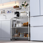 1000 lbs Storage Shelving Steel Heavy Duty 4-Tier Utility Shelving Unit Steel Organizer Wire Rack for Home,Kitchen,Office,Chrome (13.7" D x 29.5" W x 47.2" H)
