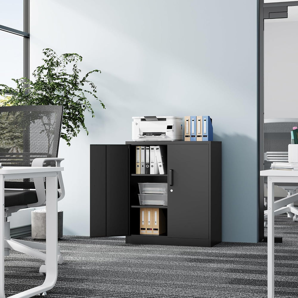 Fesbos Metal Storage Cabinet-36” Tall Steel File Cabinet with Lockable Doors ...