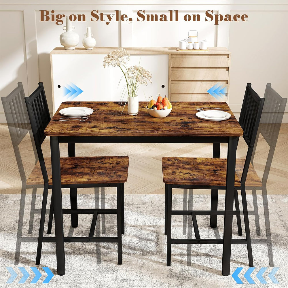 Yafylly Small Space 3 Piece Dining Table Set for 2, Compact Kitchen Table Set...