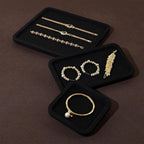 Microfiber Jewelry Display Flat Tray for Rings Earrings Necklace Bracelet, Jewelry Photograph Display Catchall Organizer Tray Dish(XS,Black)