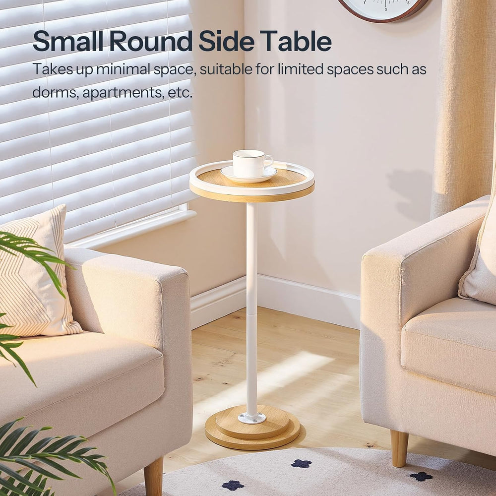 HOOBRO Small Round Side Table, Drink Table, Coffee Martini Table with Pedesta...