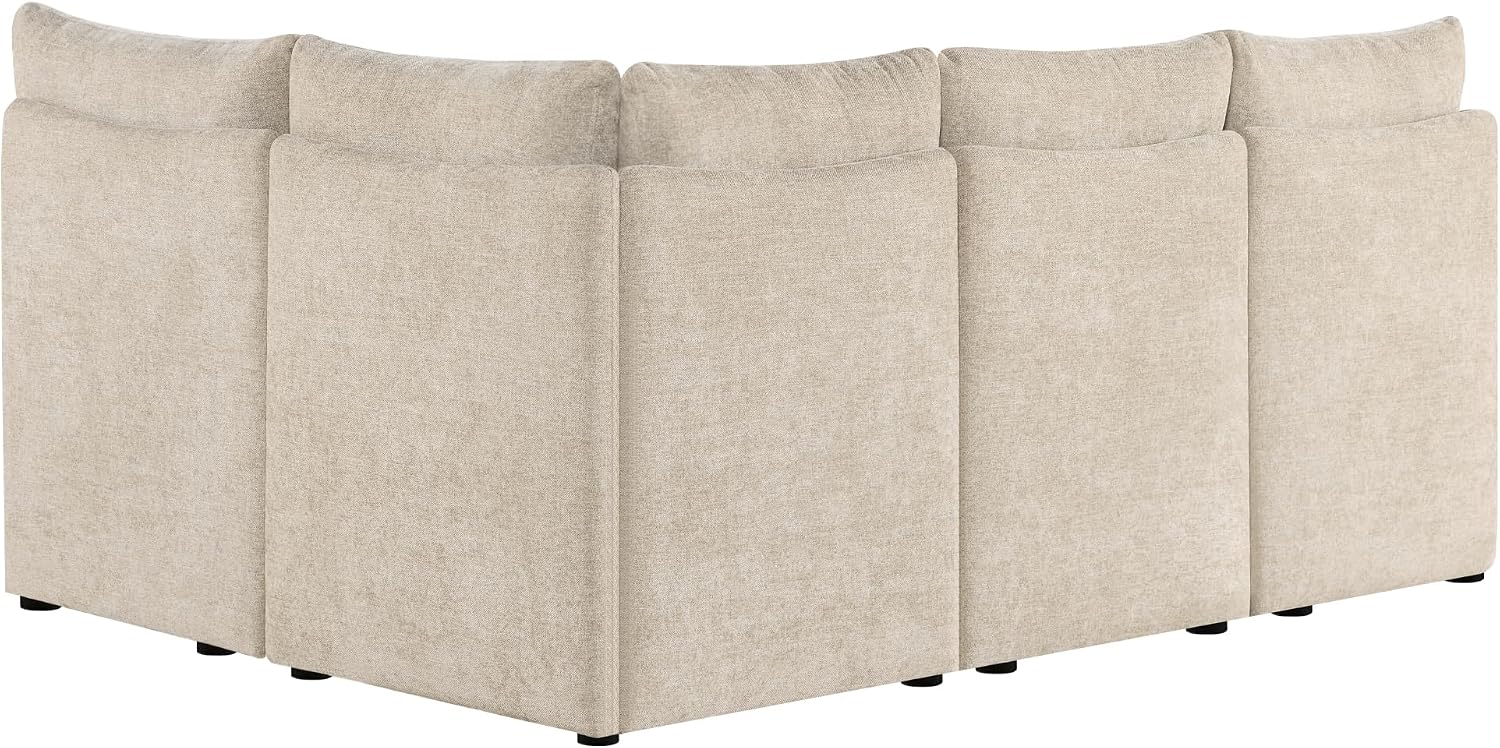 CHITA Breakfast Nook Bench with Storage, Banquette Seating, 4 Seats, Khaki | L Shaped Corner Dining Bench for Kitchen & Dining Room, Modular Upholstered Fabric Seating with Back