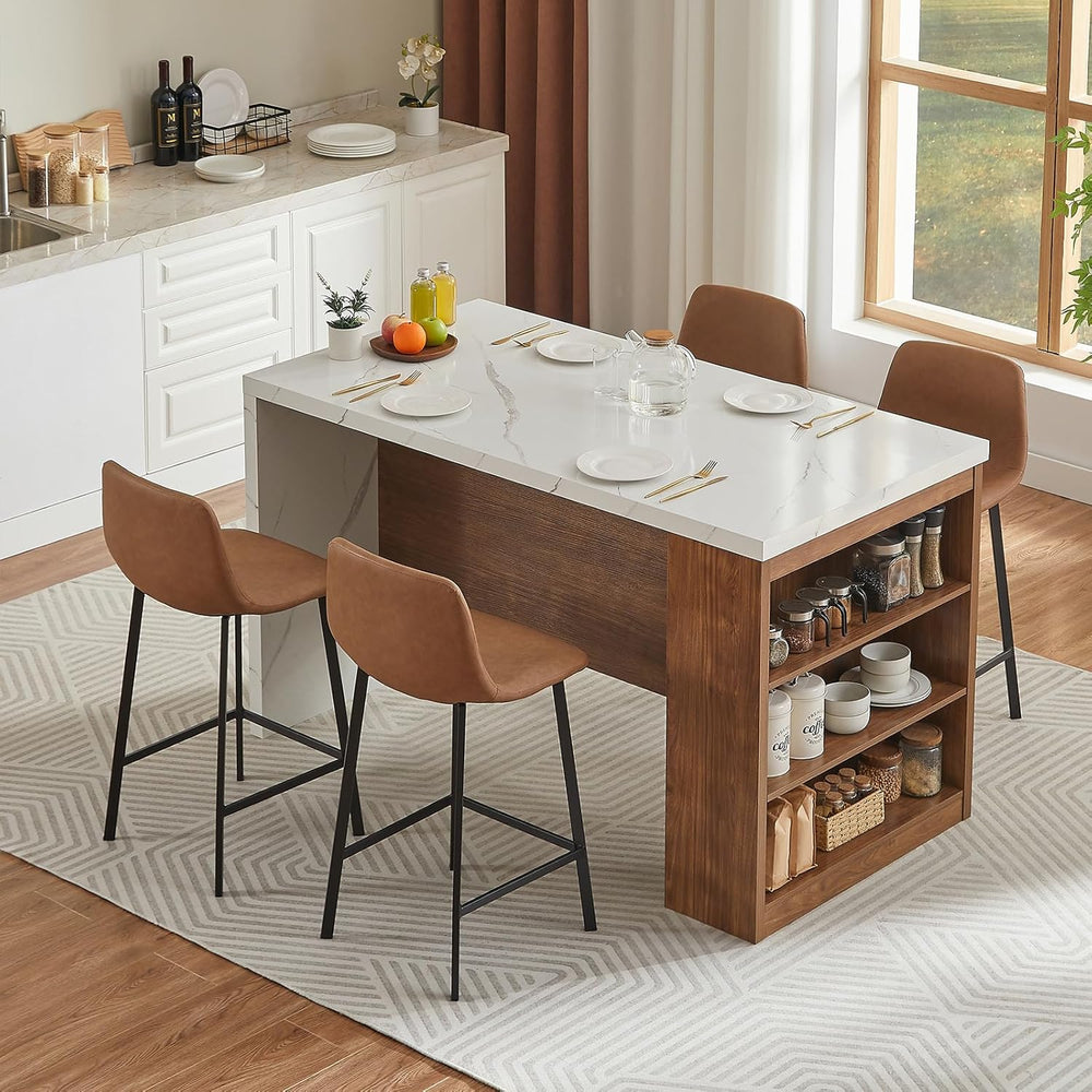 ONBRILL 61 x 31 Inch Large Kitchen Island Table, Whole Board of Tabletop | Mo...