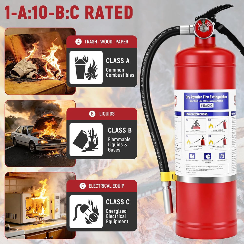 5lb ABC Dry Chemical Fire Extinguisher 2A:10B:C Rated ANSI/UL 299 Certified