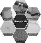 AMJ 29.5"*15"*7", Rigid Under Bed Garment Storage Bins, Folding & Washable, Soft Zip Lid, Black Gray