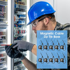 30 Pcs Magnetic Zip Tie Mounts Magnetic Cable Clips Organize and Secure Cable Wires with Powerful Multipurpose Ties Mount Base for Electrical Wire
