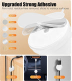 8 Pack Cord Organizer, Ω-Shaped Rotatable Cable Clips, Strong Adhesive Cable Management with Nails, Cord Holder for Nightstand, Desk, and Wall (White)
