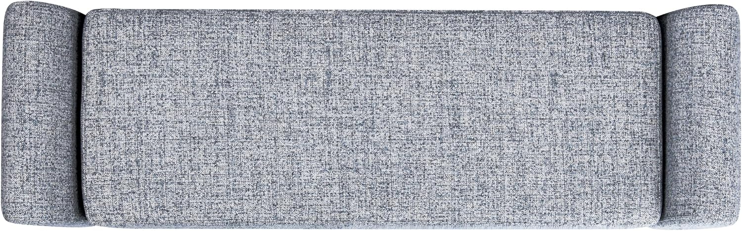 HomePop 60" Modern Storage Bench with Wood Legs - Blue Gray Woven Fabric