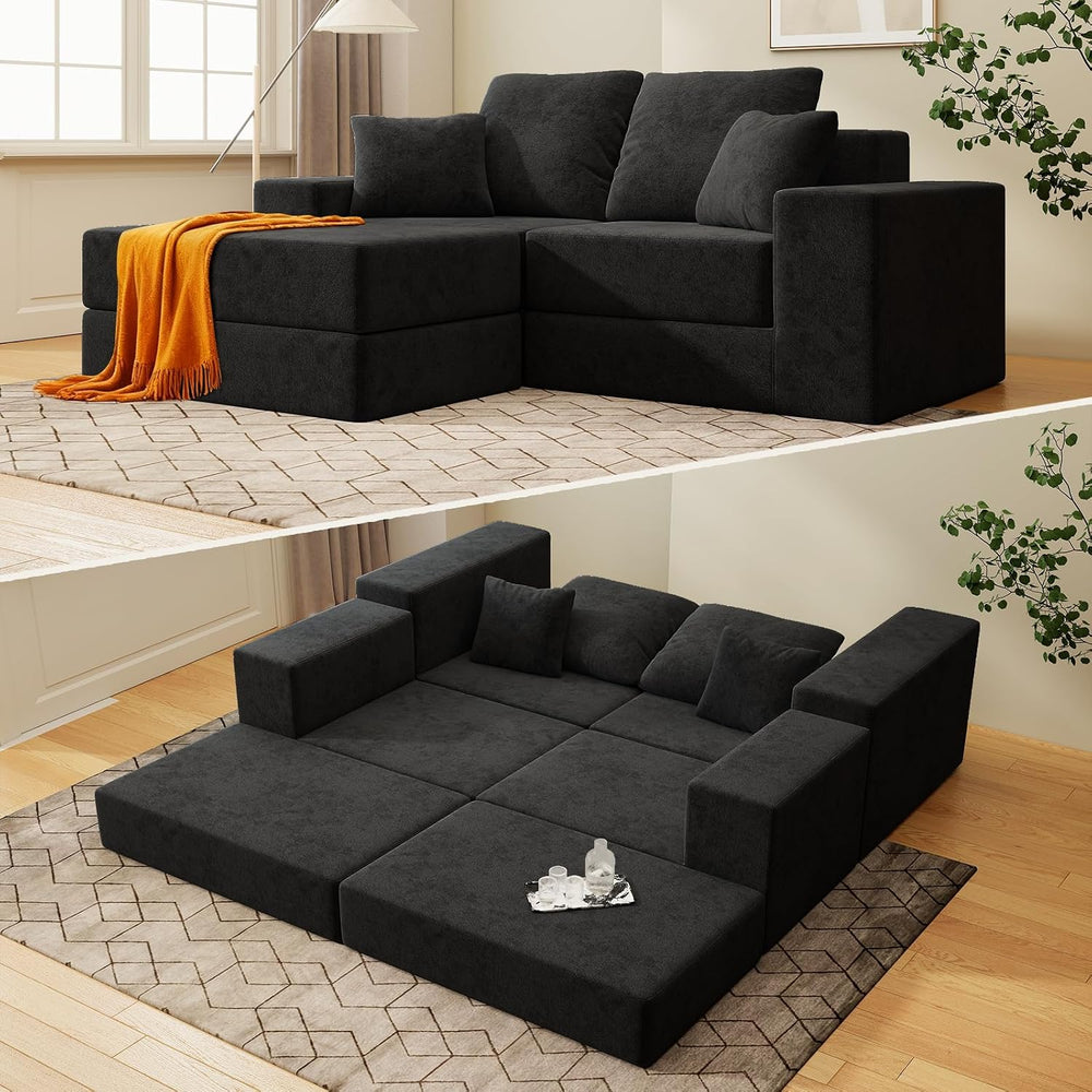 Cloud Modular Sectional Sofa, Comfy Couch for Living Room, Modern L-Shaped Co...