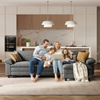 LINSY HOME Cloud Sofa Accent Chair with Ottoman Chaise Lounge Chair Indoor, Corduroy Couch Sofa Chair for Living Room Apartment Bedroom Office, Grey