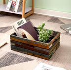 TIMRIS Set of 3 Rustic Distressed Wood Nesting Crates, Farmhouse Decorative Wooden Storage Boxes, Large Vintage Reclaimed Wood Baskets for Display (Random)