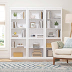 Spirich 5 Tier White Bookshelf, Tall Bookshelf with Storage, Open Wooden Book Shelf, Modern Large Bookcase for Living Room, Home Office, Dinning Room