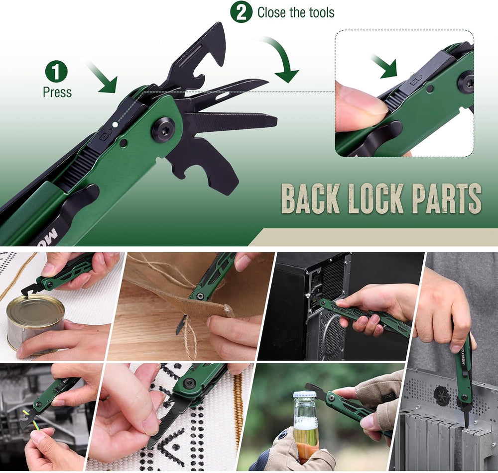 MOSSY OAK 27-in-1 CNC-Machined Multitool Pliers, Self-Locking