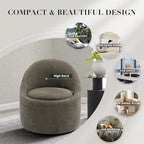 COLAMY Swivel Accent Chair, 360° Swivel Chair with Hidden Storage, Modern Small Barrel Swivel Armchair for Living Room/Bedroom, Green