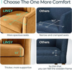 LINSY Accent Chair with Ottoman, Modern Barrel Chair Small Armchair Reading Chair with Footrest, Comfy Round Arms Chair for Living Room Bedroom Reading Room, Velvet, Yellow