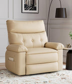 GarveeHome Oversized Recliner Chair - PU Leather Manual Recliner for Adults, Lazy Chair with 1.5X Sponge Comfort Arm and Back for Living Room, Bedroom