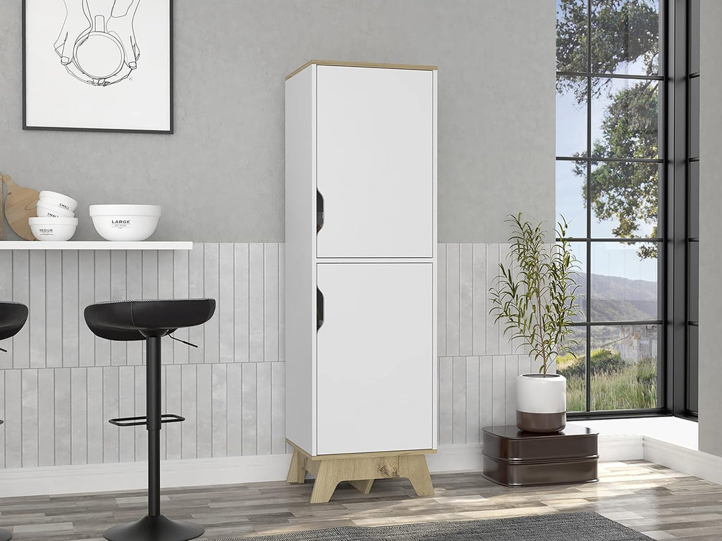 Modern Kitchen Pantry, White Storage Cabinet with 2 Doors, Easy to Maintain, for Dining Room
