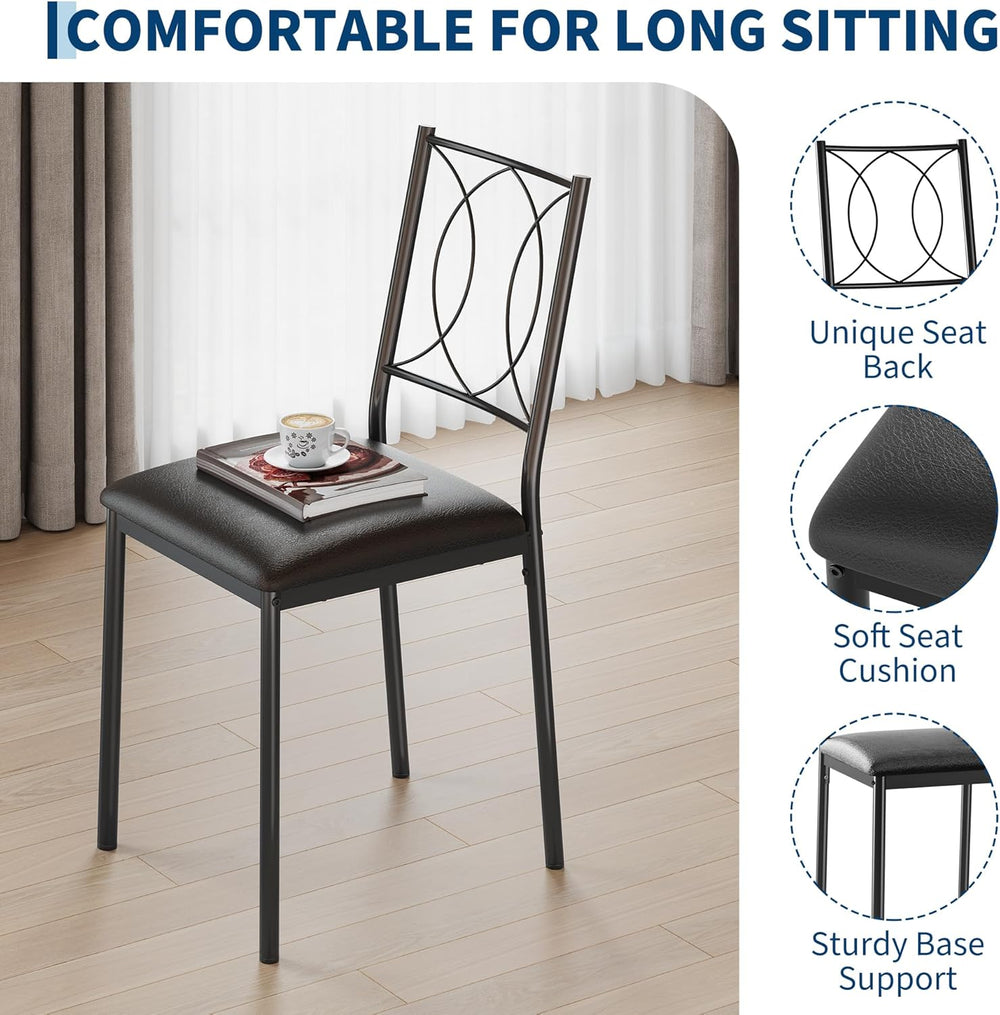 Garvee Dining Table Set for 2, Small Kitchen Table with Upholstered Chairs | ...