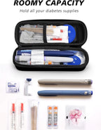 YOUSHARES Insulin Cooler Travel Case with Temperature Display - Refrigerated Medicine Cooling Bag with 2 TSA Approved Ice Pack, Medication Pen Diabetic Supplies Organizer for Trip and Daily