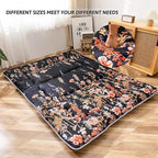 MAXYOYO Japanese Floor Mattress Futon Mattress, 4" Thicken Tatami Mat Sleeping Pad Foldable Roll Up Mat Boys Girls Dormitory Pad Kids Floor Lounger Pillow Bed, Charcoal Grey, Queen Size